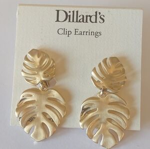 Dillard's Gold Leaf Clip-On Earrings